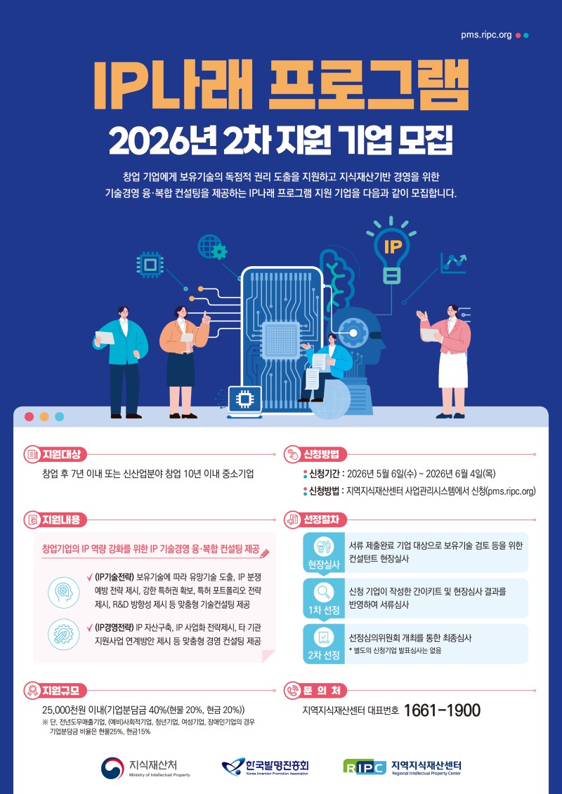 4.2026년 IP나래프로그램 하반기(2차) 지원기업 모집 공고 포스터.jpg